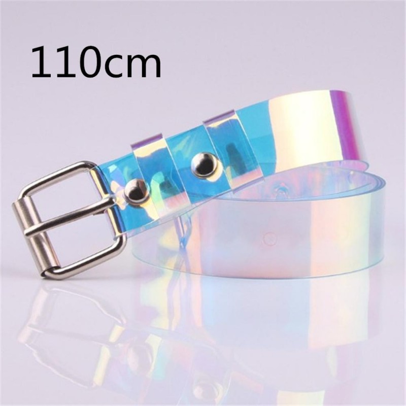 Transparent - laser regnbåge - fashionabelt bälte - 90cm - 100cm - 110cm - 120cm