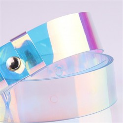 Transparent - laser regnbåge - fashionabelt bälte - 90cm - 100cm - 110cm - 120cm