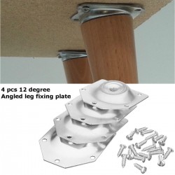 Angled bordsben fixeringsplatta - monteringsfäste för möbelben - sätt 4 bitar
