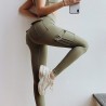 Hög midjade leggings - smala byxor med fickor