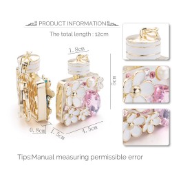 Parfymflaska med kristaller och blommor - keychain