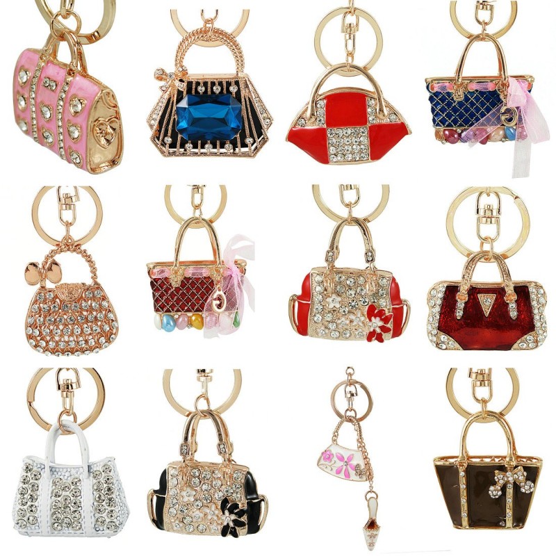 Crystal handväska - fashionabel keychain
