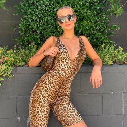 Sexig ärmlös kort jumpsuit