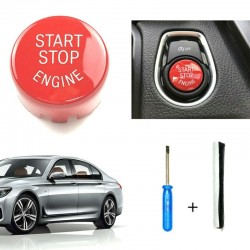 Start & stop motor - knappbrytare för BMW 1-serien F20 F21 2012-18 - röd