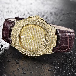 iced out diamond watch - quartz gold hip hop watches with micropave cz stainless steel watch clock relogioWatches