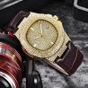 iced out diamant klocka - kvarts guld hip hop klockor med micropave cz rostfritt stål klocka relogio