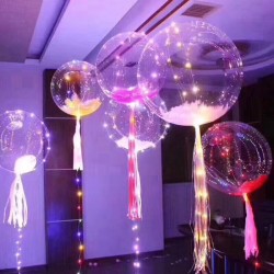 LED ballong luminös transparen luftballong - sträng ljus rund bubbla klar ballong