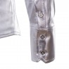 lila belagd metallisk nattklubb bär skjorta - män lång ärmknapp ner män klänning skjorta glänsande elastisk chemise homme