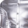 lila belagd metallisk nattklubb bär skjorta - män lång ärmknapp ner män klänning skjorta glänsande elastisk chemise homme