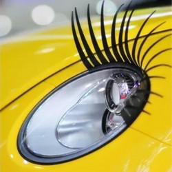 2PCS 3D Charming Black False Eyelashes Fake Eye Lash Sticker Car Headlight Decoration Rolig Dekal Fot