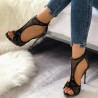 Elegant lace high heels pumps - blackPumps