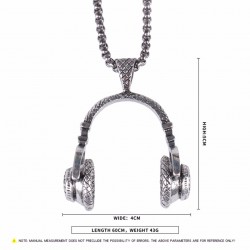 Halsband med hörlurar - svart - guld - silver