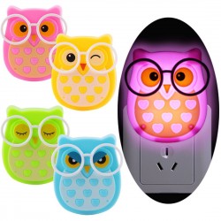 LED owl wall night light - light control sensor - EU plugWall lights