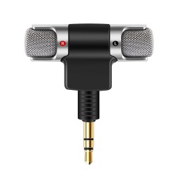 Portable stereo inspelning mikrofon - guldpläterad plug - 3,5 mm mini jack för smartphone