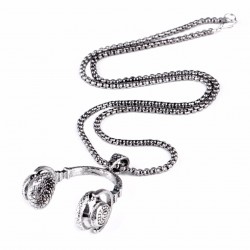 Halsband med hörlurar - svart - guld - silver