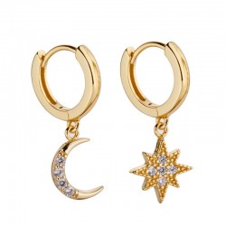 Star Moon Earrings - Kvinnor