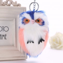 Fluffy Owl - fur keychainKeyrings