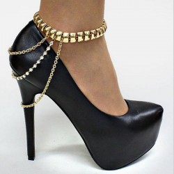 Vintage Gold Metal Anklets - Kvinnor