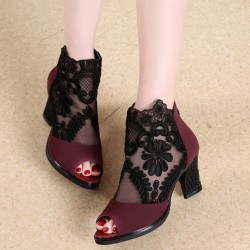 Peep toe sandaler - sexiga klackar - laced