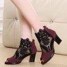 Peep toe sandaler - sexiga klackar - laced