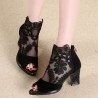 Peep toe sandaler - sexiga klackar - laced