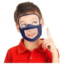 Kids face- mouth mask with detachable eye shield - visible mouth - reusable - washableMouth masks