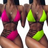 Hot bikini set - baddräkt - rosa - neon grön