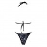 Vintage print bikini set - badkläder - svart