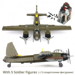 Militär Ju-88 bombplan - byggstenar - 559 bitar