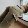 Hög midjade leggings - smala byxor med fickor