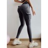 Hög midjade leggings - smala byxor med fickor