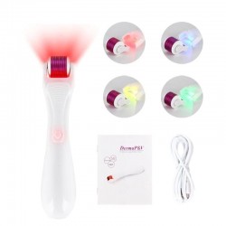 Elektrisk mikro nål med LED - titan derma roller - anti-rynka - föryngrande ansikte / kropp massager