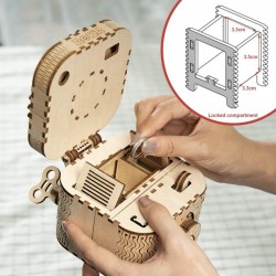 Kreativ DIY - 3D-skattlåda - träpussel - monteringssats - 123 bitar
