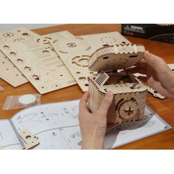 Kreativ DIY - 3D-skattlåda - träpussel - monteringssats - 123 bitar