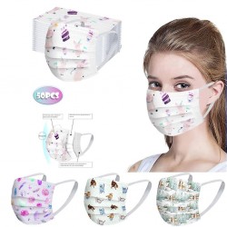 50 bitar - disponibel antibakteriell medicinsk ansiktsmask - munmask - 3-lager - unisex
