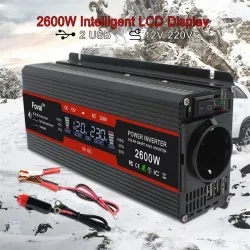 Inverter dc till ac - LCD display power - EU / universellt utlopp - cigarett