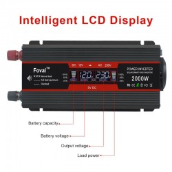 Inverter dc till ac - LCD display power - EU / universellt utlopp - cigarett