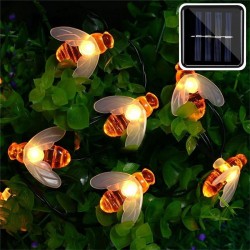 Solar powered - LED-sträng - garland ljus - utomhus / trädgård dekoration - honung bi