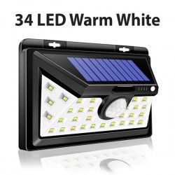 LED solljus - utomhus - rörelsesensor - vägg - vattentät - 34 LEDS