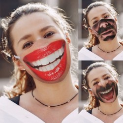 Rolig tryckt ansiktsmask - anti-pollution munskydd - bomull