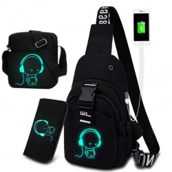 Luminous chest / shoulder bag - backpack - USB charging portBags