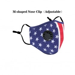 2 - 4 bitar - PM2.5 - skyddande ansikte / munmask med luftventil och filter - återanvändbar - amerikansk flagga