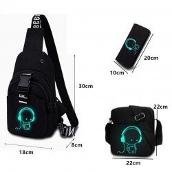 Luminous chest / axelväska - ryggsäck - USB-laddningsport