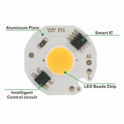 LED Chip - 3W - 5W - 7W - 9W - 220V - Kallvit - Varm vit
