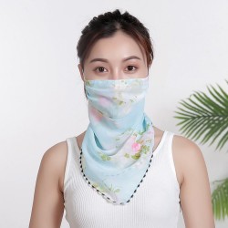 Chiffon scarf - ansikte / nacke / munskydd med öronslingor - anti-UV-skydd
