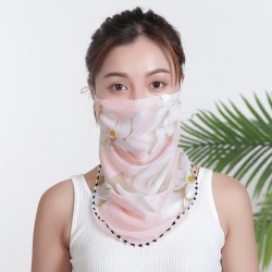 Chiffon scarf - face / neck / mouth cover with ear loops - anti-UV protectionScarves