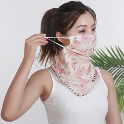 Chiffon scarf - face / neck / mouth cover with ear loops - anti-UV protectionScarves