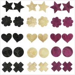 10pairs - Lace - Nipple Covers - Star - Circle - Hjärta