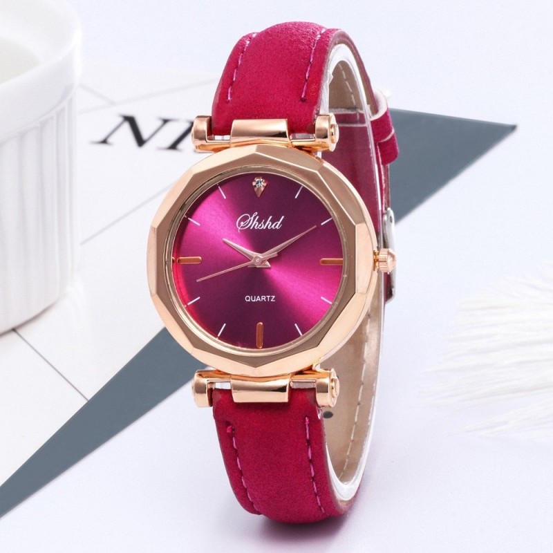 Kvinnor - Läder - Watch - Luxury - Quartz - Crystal - Wristwatch
