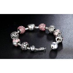 Lyx armband med kristallpärlor - 925 sterling silver